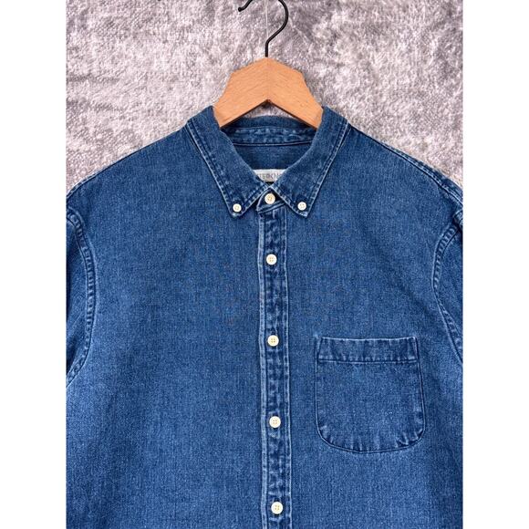 Outerknown Denim Shirt Large Mens Hemp Organic Cotton Button Down - Picture 2 of 8